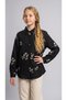 Girl's appliqued shirt, special occasion long sleeve shirt, ages 11-14