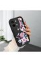 Vivo Y28 4g Compatible Black Silicone Camera Protected Shock-Absorbing Protective Case with Floral Pattern