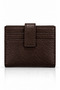 Women's Black Textured Leather Card Holder Wallet with 10 Card Compartments and Snap Closure Compact Design - 4