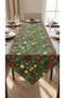 Duck Fabric Triangle-Pointed Runner 40X130 cm – Green Christmas Star, Pine Branch and Christmas Ornament Patterned, Water Repellent Stain-Resistant Table Runner - 2
