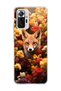 Redmi Note 10 Pro 4g Compatible Fox and Flowers Printed Transparent Phone Case