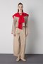 Women's Brown Crop Wide Sleeve Oversize Printed Striped Sweatshirt 32078 - 6