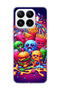 Mi 17t Compatible Neon Hamburger Potato Printed Transparent Phone Case