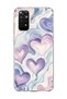 Redmi Note 11 / 11S Compatible Lilac Heart Marble Printed Transparent Phone Case