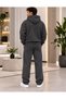 Men's Hooded Tracksuit Set - Oversized Sweatshirt with Kangaroo Pocket and Straight-Leg Bottoms - 2
