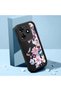Tecno Spark 10 Pro(Ki7) Compatible Black Silicone Camera Protected Shock-Absorbing Protective Case with Floral Pattern - 2