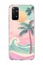 Redmi Note 11 / 11S Compatible Pastel Palm Wave Printed Transparent Phone Case
