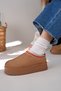 Furry Lightweight High Sole Mini Sabo House Slippers Mink - 6