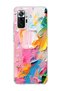 Redmi Note 10 Pro 4g Compatible Pink Brushstroke Printed Transparent Phone Case