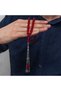 Red Crimped Amber Prayer Beads with Metal Tassels - 7