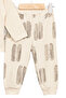 Baby Boy Cute Airplane Patterned Pajama Set in Pastel Organic Colors - 7