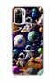 Cute Astronaut Planet Printed Transparent Phone Case Compatible with Redmi Note 10 / 10S