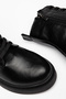 Pamela Women's Shiny Daily Black Leather Thick Soled Boots - 4