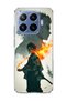 Mi 17t Pro Compatible Anime Fire Shadow Printed Transparent Phone Case