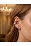 Gold Color 1 Piece Two Row Stone Single Compression Cartilage Steel Earring - 2