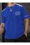 Men's Cobalt Blue Chicago Printed Oversize T-shirt