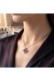 316L Steel Chain Silver Color Red Stone Auger Model Necklace - 2