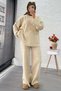 Premium Ripped Detailed Design Knitwear Set - Cream