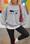 Fun Character Printed Unisex Women's Sweatshirt with Blue Hat – Crew Neck Casual Sweatshirt