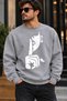 Sign of the Zodiac Face Silhouette Printed Unisex Oversize Sweatshirt – Crew Neck Casual Sweatshirt