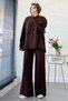 Premium Ripped Detailed Design Knitwear Set - Brown - 8