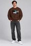 Blue Hat Fun Character Printed Men's Oversize Sweatshirt – Crew Neck Casual Sweatshirt
