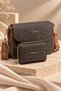 Coffee Tan New Season Women's Shoulder Bag with Column Strap and 4 Pockets 25X15Cm