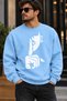 Sign of the Zodiac Face Silhouette Printed Unisex Oversize Sweatshirt – Crew Neck Casual Sweatshirt