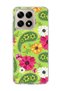 Mi 15t Compatible Green Shawl Pattern Printed Transparent Phone Case