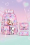Korean Style Teddy Bear and Sweet Patterned Accessories Girls' Primary School Bag Thermal Lunch Bag and Pencil Case 3-Piece Set - 2
