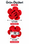 Sheker Kids Red Velvet Rose Hair Earrings 10 Pieces Mini Clip Girls' Hair Clips - 2