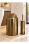 Antik Gold Bathroom Set Trash Can and Toilet Brush Luxury Bathroom Accessory Set - 2