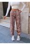 Women's Patterned Jogger Pants New Season Pants with Drawstring Waist and Elastic Cuffs - 4