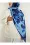 Lily Pattern Kraş Shawl - Saks Blue - 2