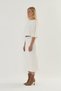 One-Shoulder Belted Asymmetric Cut White Dress - 9
