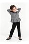Black and White Checkered Ruffle Detailed Girls' Shirt - 2
