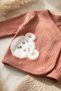 Sage Orange Teddy Bear Embroidered Baby Boy Ribbed Cotton 5-Piece Newborn Hospital Release and Baby Set - 6