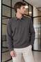 Men's Polo Collar Pique Long Sleeve Sweatshirt 4014 - 3