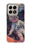 Mi 15t Compatible Colorful Astronaut Printed Transparent Phone Case
