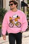 Snoopy and Woodstock on Bicycle Printed Unisex Oversize Sweatshirt – Crew Neck Casual Sweatshirt