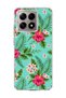 Mi 14t Compatible Turquoise Tropical Flower Printed Transparent Phone Case