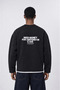 Men's Cake Printed Oversize Sweatshirt with Dirty Stitch Detail in Black