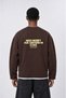 Men's Cake Printed Oversize Sweatshirt with Dirty Stitch Detail, Brown
