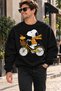 Snoopy and Woodstock on Bicycle Printed Unisex Oversize Sweatshirt – Crew Neck Casual Sweatshirt