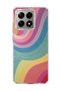 Mi 14t Compatible Pastel Rainbow Curved Printed Transparent Phone Case