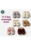 Set of 2 Women's Winter Plush Slippers, Guest, Maternity, Dowry and Gift Slippers - 2