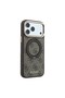 iPhone 18 Pro Max Case Licensed M-Safe 4g Patterned 360 Stand Classic Lettering Logo Cover Coffee - 4