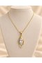 Elegant Necklace with Gold Color Stone Detail – Sparkling Women's Necklace - 2