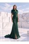 Layered Fishnet Evening Dress with Cape