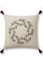 Christmas Wreath Patterned Punch Embroidered Throw Pillow Cover Cotton 42X42 cm - 7